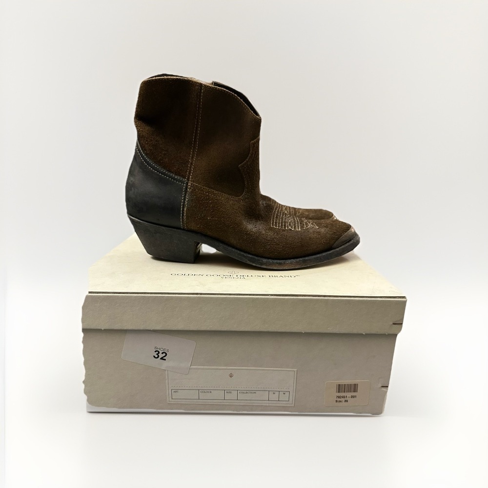 Golden Goose Young Suede Western Ankle Boots Women Sz 35 - US 5